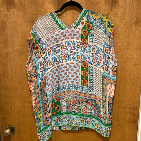 379. Johnny Was Colorful Patchwork Boho Tunic Top - Multicolor - Picture 2 of 2
